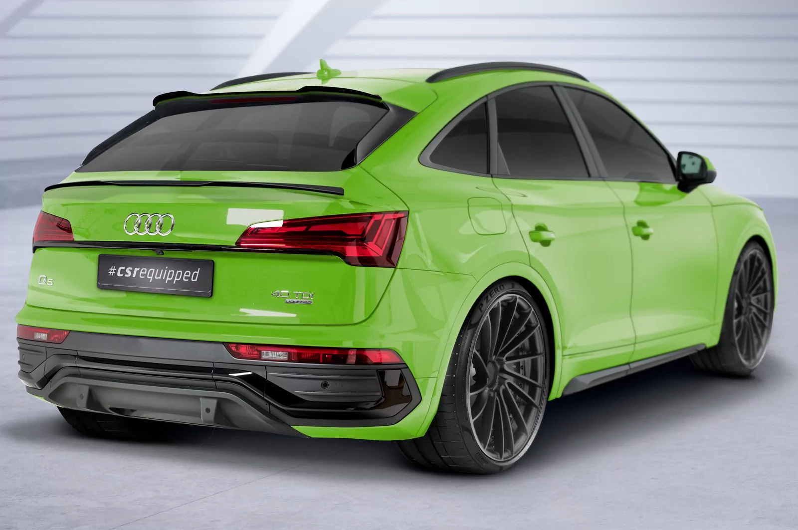 Heckflügel mit ABE für Audi Q5 (FYT) Sportback HF871 Schwarz Strukturiert