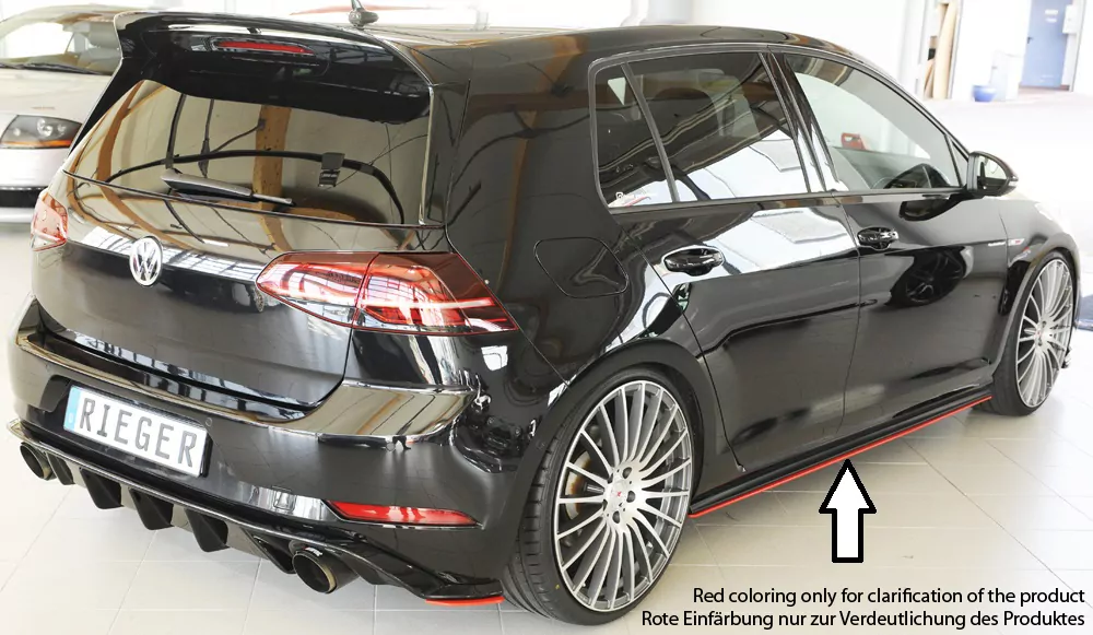 Rieger Seitenschwelleransatz für VW Golf 7 GTI | 3-tür. 02.17- (ab Facelift) für orig. GTI-/GTD-/GTE-Seitenschweller