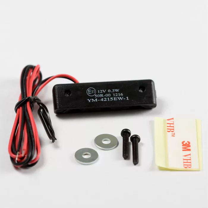 LED-Kennzeichenbeleuchtung"Trio" | inkl. Klebeband schwarz | 3 Led's | B44 x H7 x T12 mm | E-geprüft