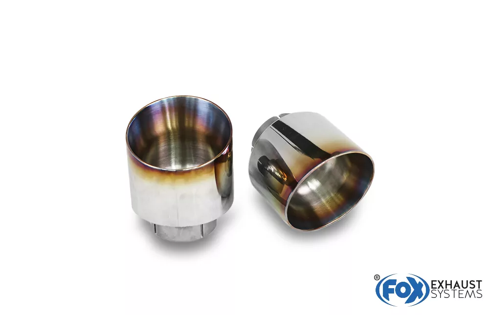 Hyundai i30N Performance + Fastback Endrohre passend auf den originalen Endschalldämpfer - 1x114 Typ 25 rechts/links mit eingefärbten Rand