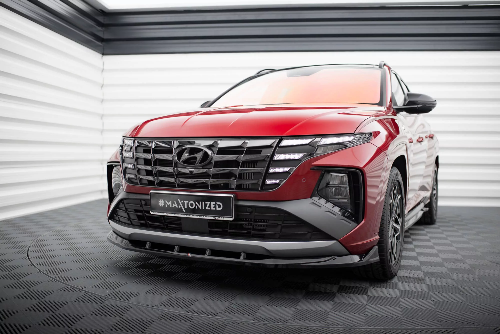 Front Ansatz V.1 Für Hyundai Tucson N-Line Mk4 Schwarz Hochglanz