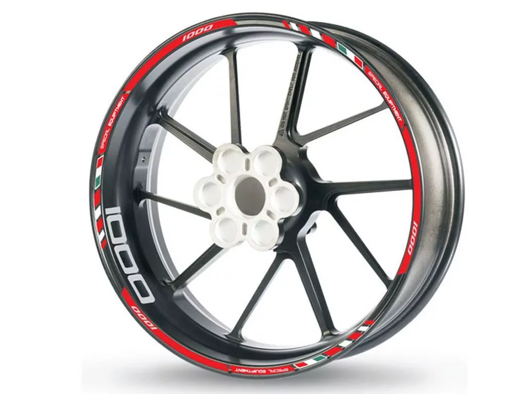 Felgenrandaufkleber GP Race 1000 rot-weiß