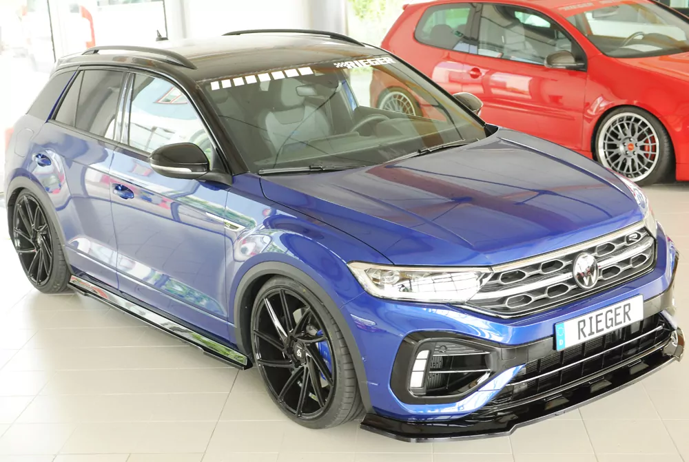 Rieger Seitenschweller rechts ansatz glanz schwarz für VW T-Roc R (A1) 5-tür. 01.22- (ab Facelift)