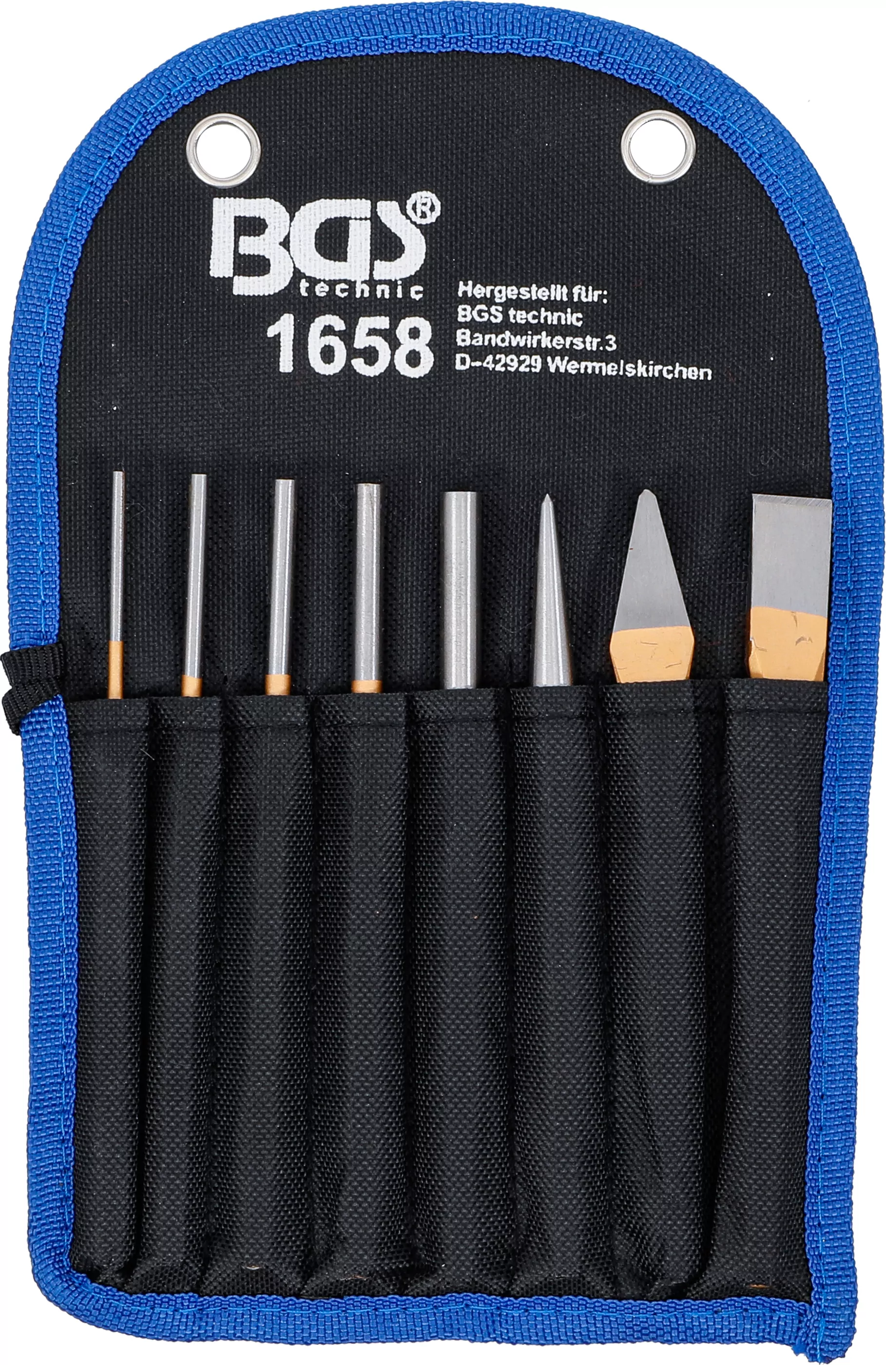 Splintentreiber-Satz | 150 mm | inkl. Meißel + Körner | 8-tlg.