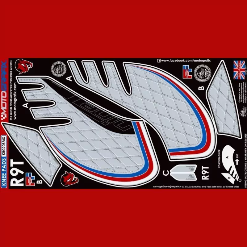 Motografix Tankschutz Knie Pads BMW R NINE T R9T 2017- KB020SMS