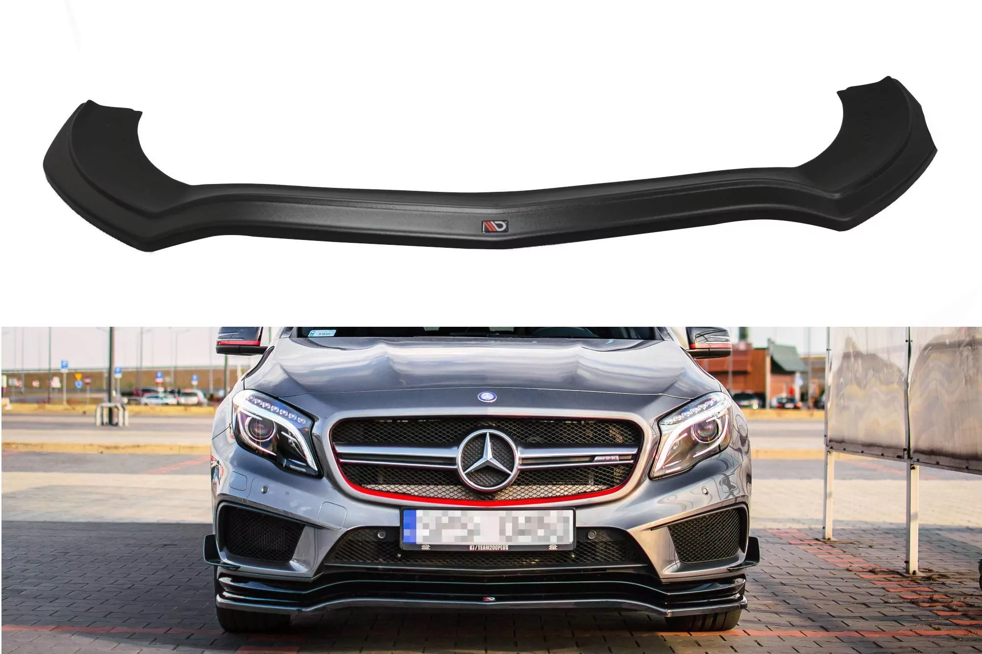 Front Ansatz Passend Für Passend Für Mercedes GLA 45 AMG SUV (X156) Schwarz Hochglanz Schwarz Hochglanz