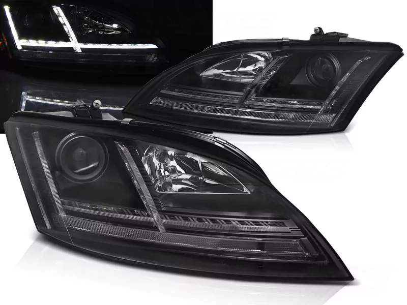 XENON HEADLIGHTS LED DRL BLACK SEQ fits AUDI TT 06-10 8J with AFS