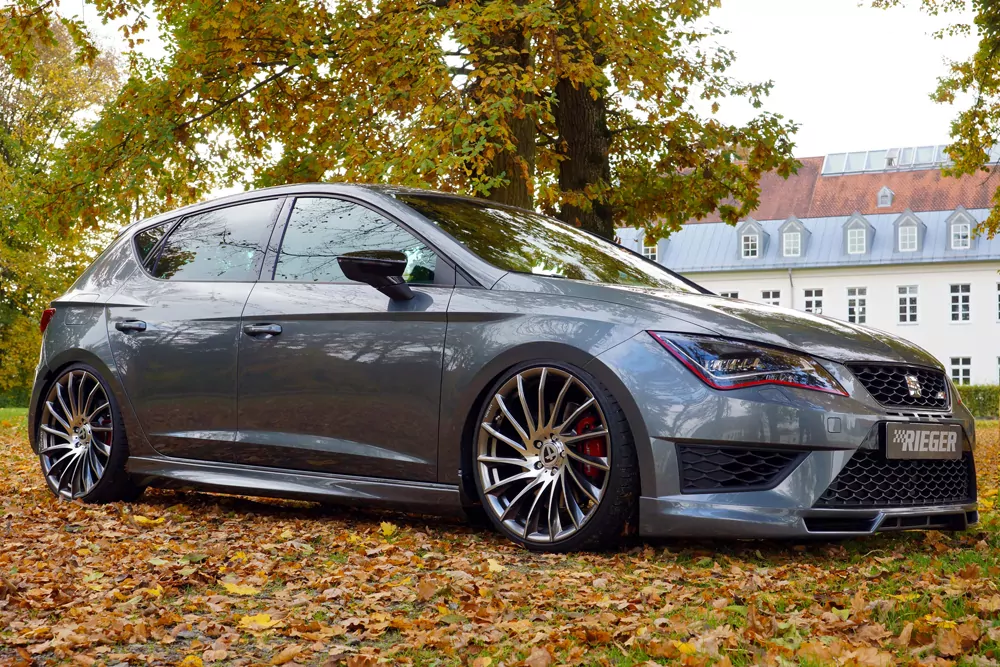 Rieger Spoilerlippe für Seat Leon Cupra (5F) - 5-tür. (ST/Kombi) 03.14-12.16 (bis Facelift) carbon optik