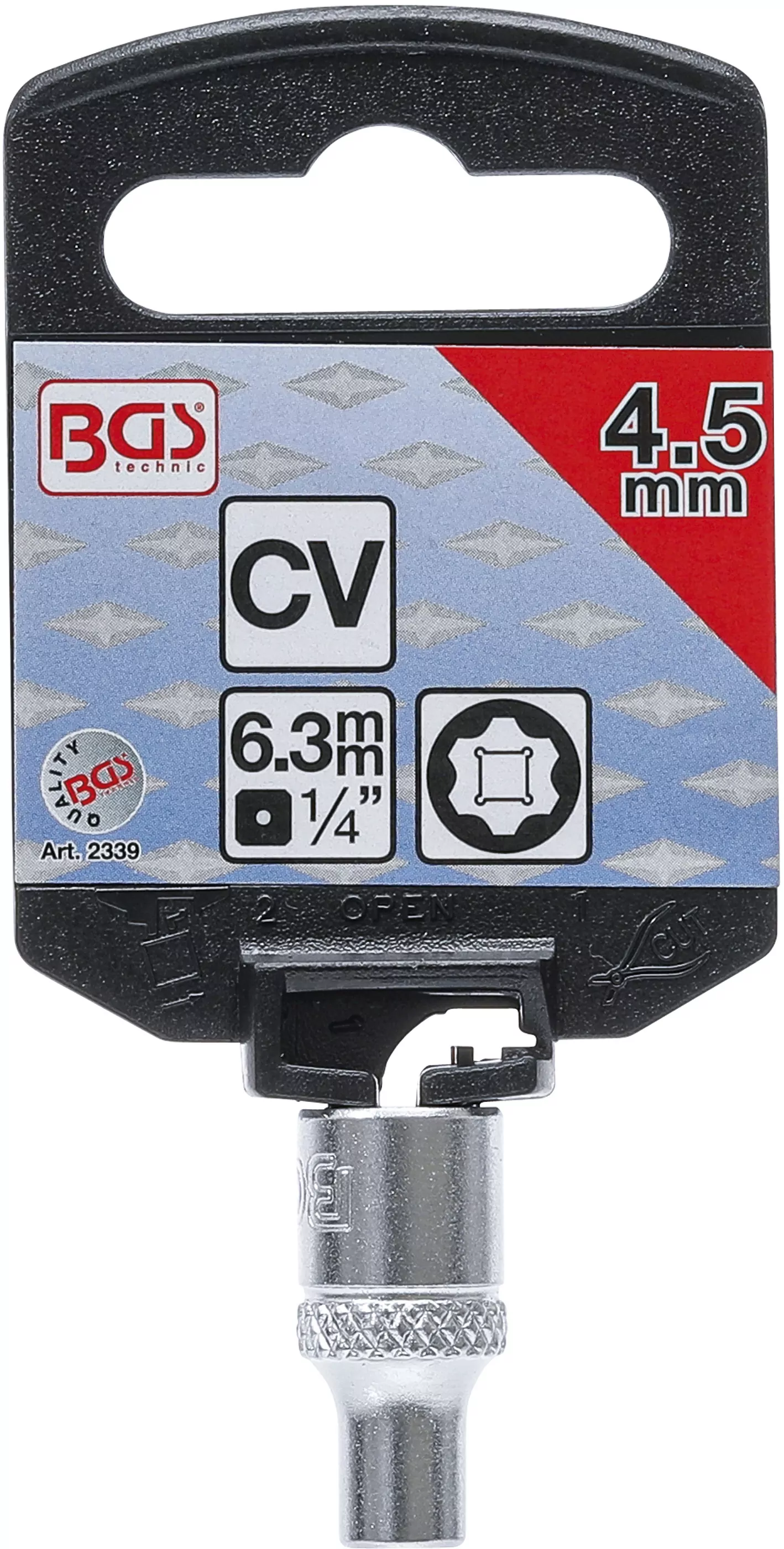 Steckschlüssel-Einsatz Super Lock | Antrieb Innenvierkant 6,3 mm (1/4") | SW 4,5 mm