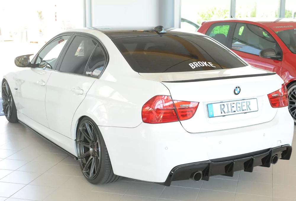 Rieger Heckeinsatz glanz schwarz für BMW 3er E91 Touring 09.08- (ab Facelift) LCI