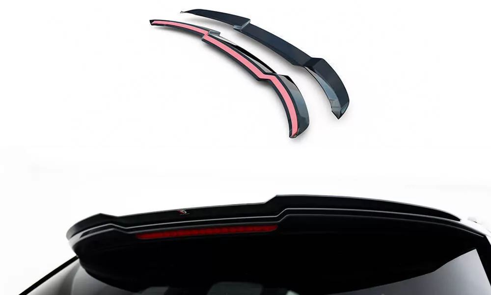 Spoiler CAP Für Audi SQ7 / Q7 S-Line Mk2 / Mk2 Facelift Schwarz Hochglanz