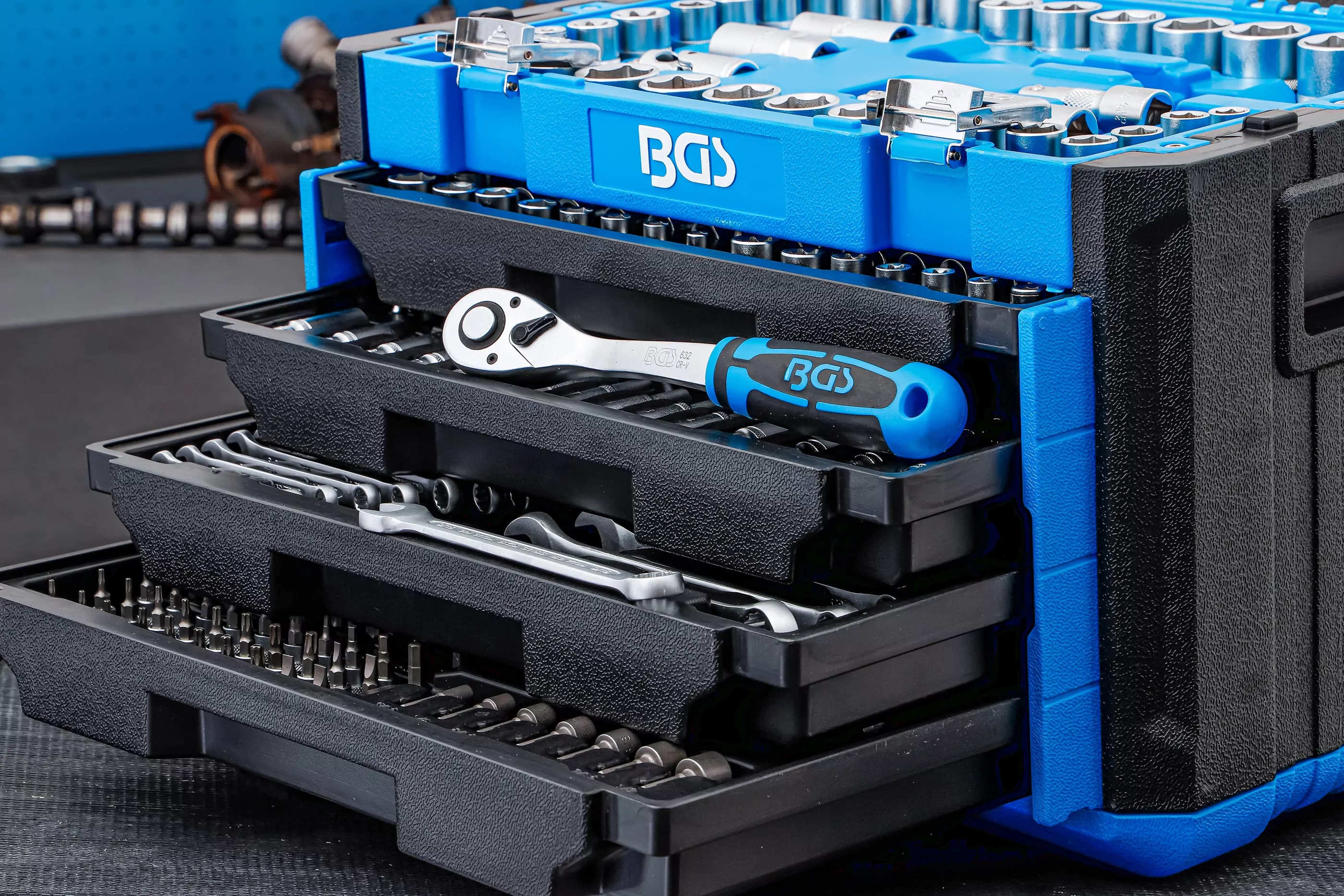 Steckschlüssel-Satz Sechskant | Antrieb 6,3 mm (1/4") / 10 mm (3/8") / 12,5 mm (1/2") | Metrisch und Zollgrößen | 300-tlg.