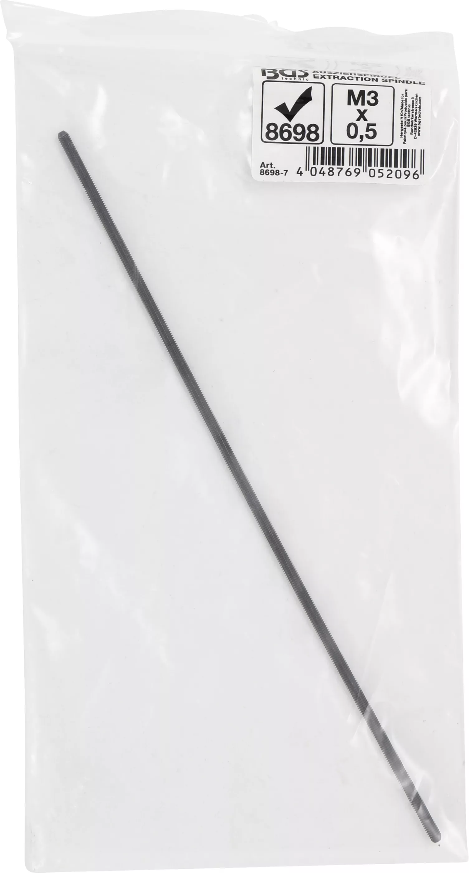 Ausziehspindel | für Art. 8698 | M3 x 0,5 x 100 mm