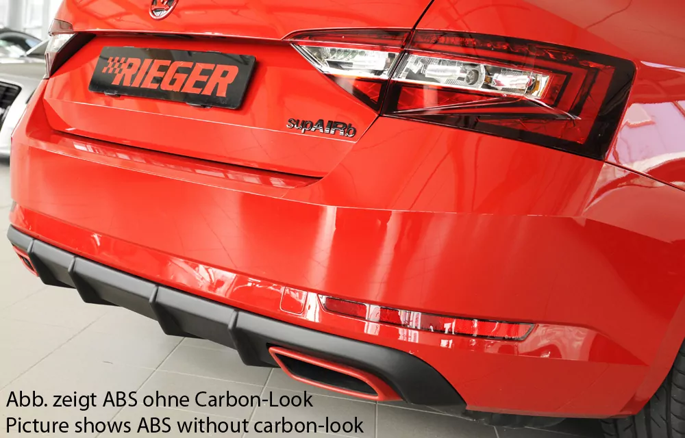 Rieger Heckeinsatz für Skoda Superb III (3T/3V) - Lim. 08.19- (ab Facelift 2) carbon optik