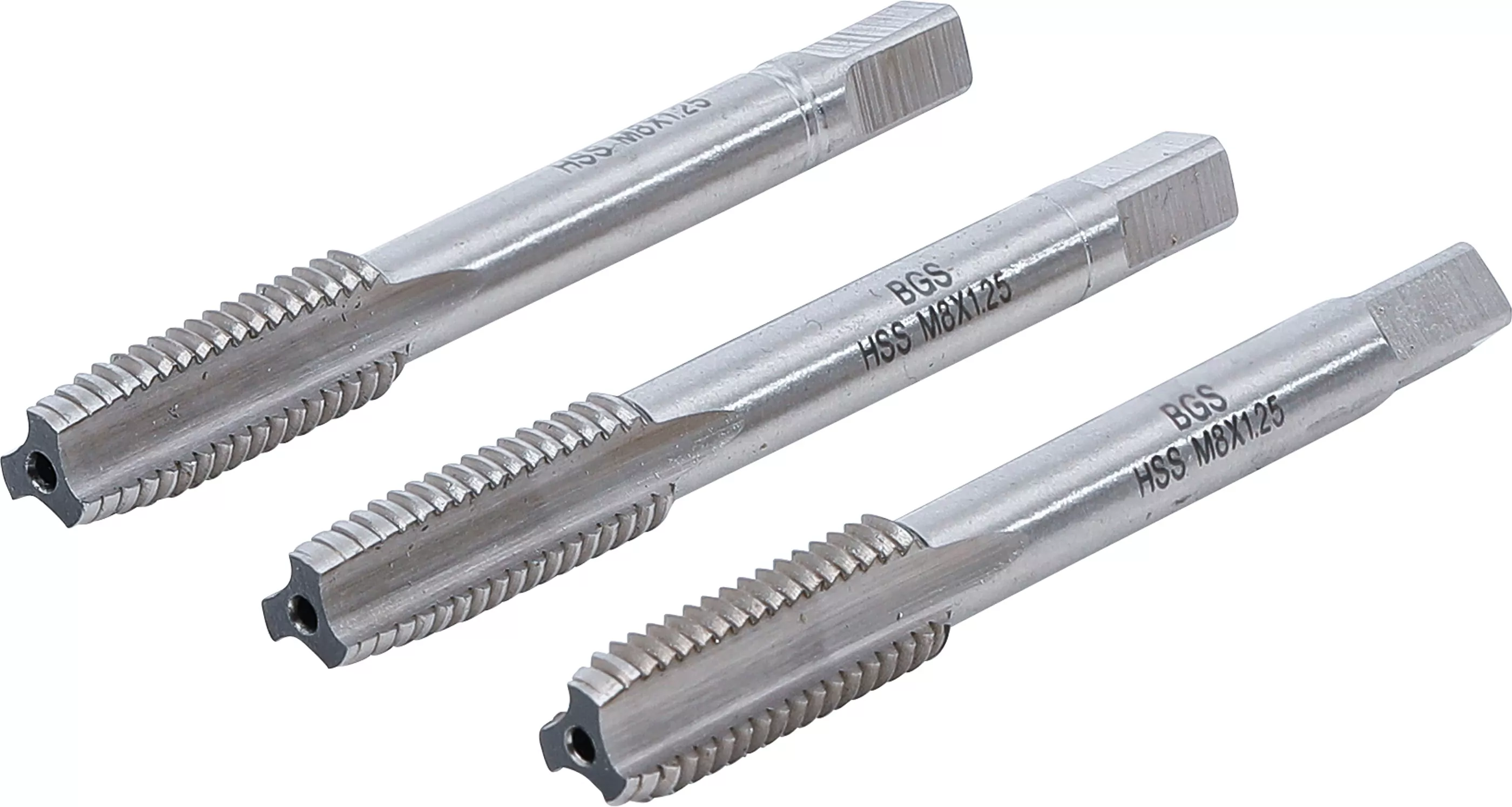 Gewindebohrer-Satz | Vor-, Mittel- und Fertigschneider | HSS-G | M8 x 1,25 mm | 3-tlg.