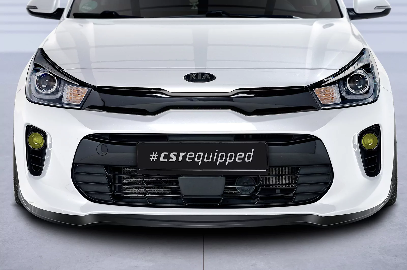 Cup-Spoilerlippe mit ABE für Kia Rio 4 (YB) vor Facelift CSL585 Schwarz Strukturiert