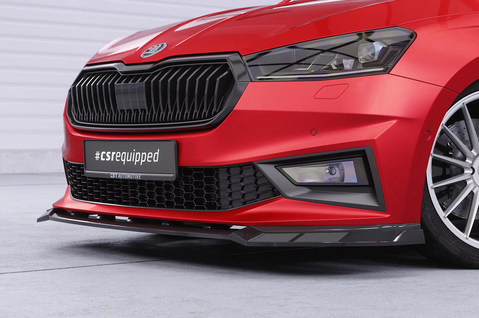 Cup-Spoilerlippe mit ABE für Skoda Fabia 4 Monte Carlo CSL829 Schwarz Strukturiert