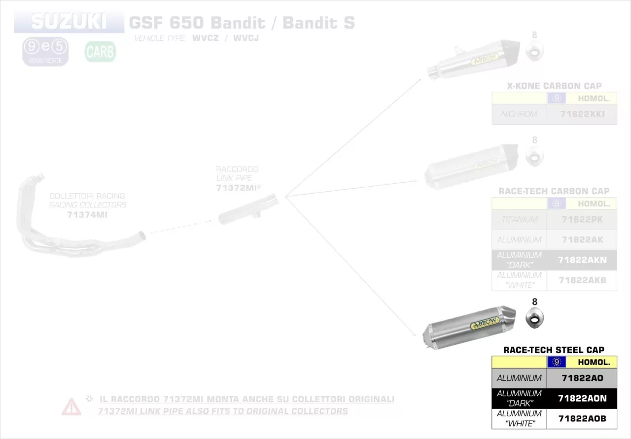 Arrow Race-Tech Aluminium Suzuki GSX 650 FA 07-14/GSX 1250 FA 14-15