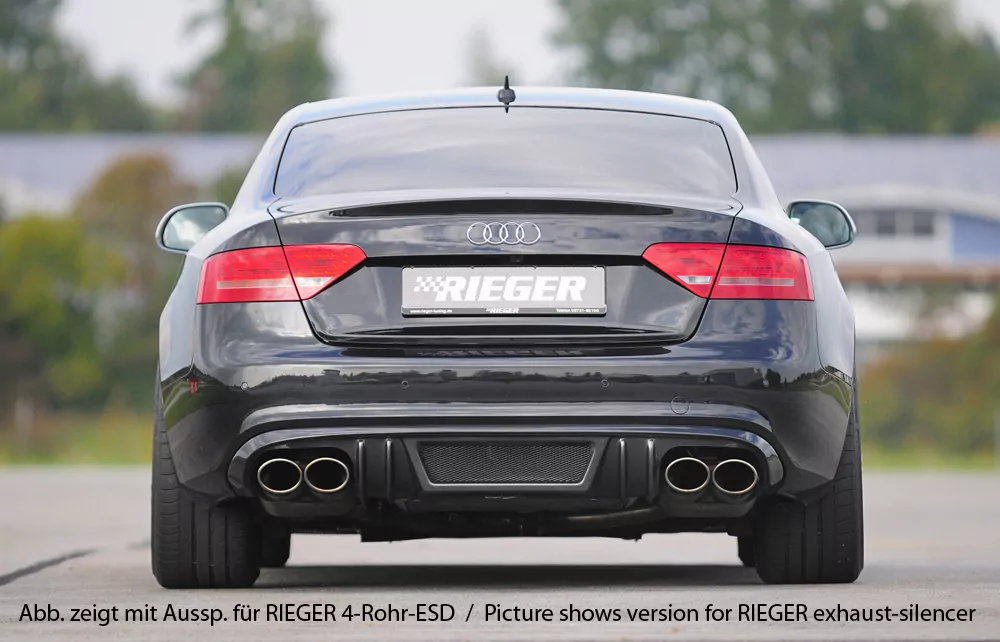 Rieger Heckeinsatz für Audi A5 S5 (B8/B81) - Cabrio 06.07-07.11 (bis Facelift) carbon optik
