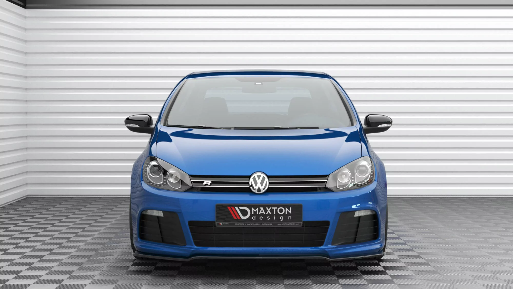 Front Ansatz V.2 Für Volkswagen Golf R Mk6 Schwarz Hochglanz