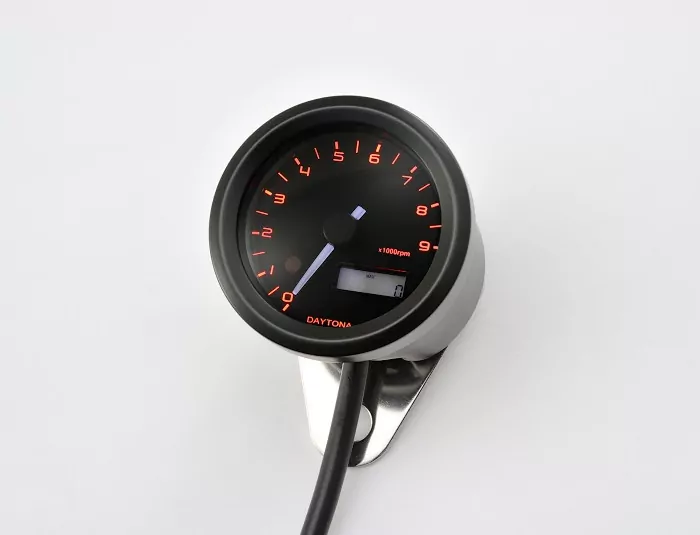 Daytona Digital-dzm, "velona", Schwarz, Ø 48mm, Bis 9.000 U/min, Volt 0-18v, Blau/orange/weiss