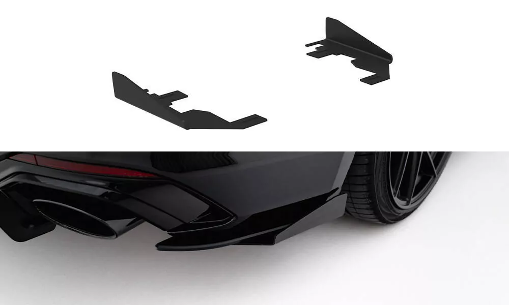 Hintere Seiten Flaps Für Audi RS5 Coupe / Sportback F5 Schwarz Hochglanz