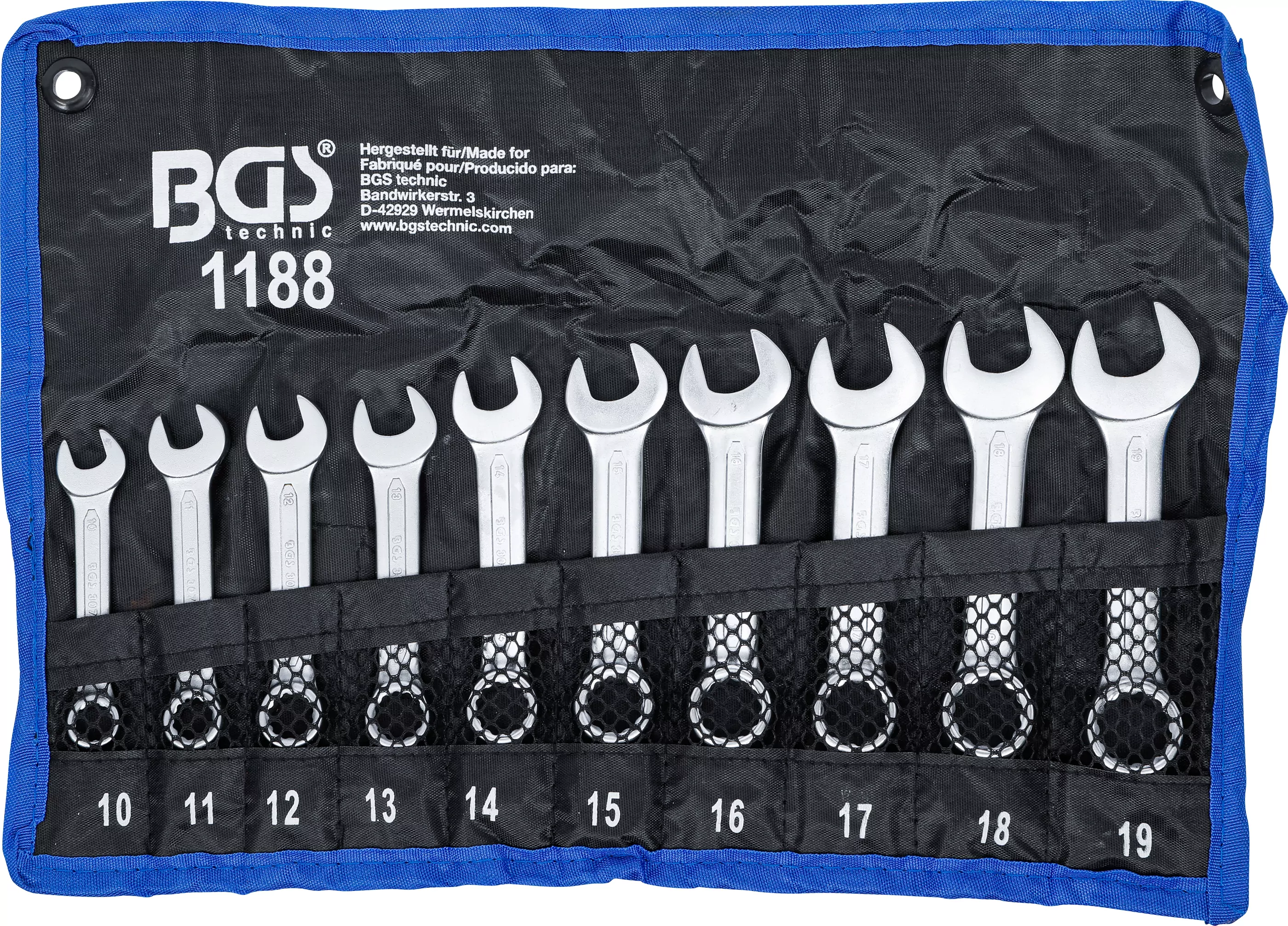 Maul-Ringschlüssel-Satz | extra kurz | SW 10 - 19 mm | 10-tlg.