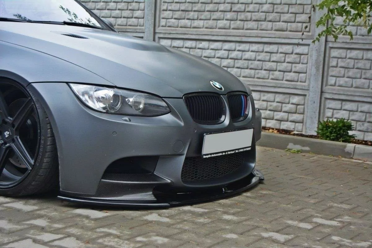 Front Ansatz Passend Für BMW M3 E92 / E93 (vor Facelift Passend Für M Performance-Splitter) Schwarz Hochglanz