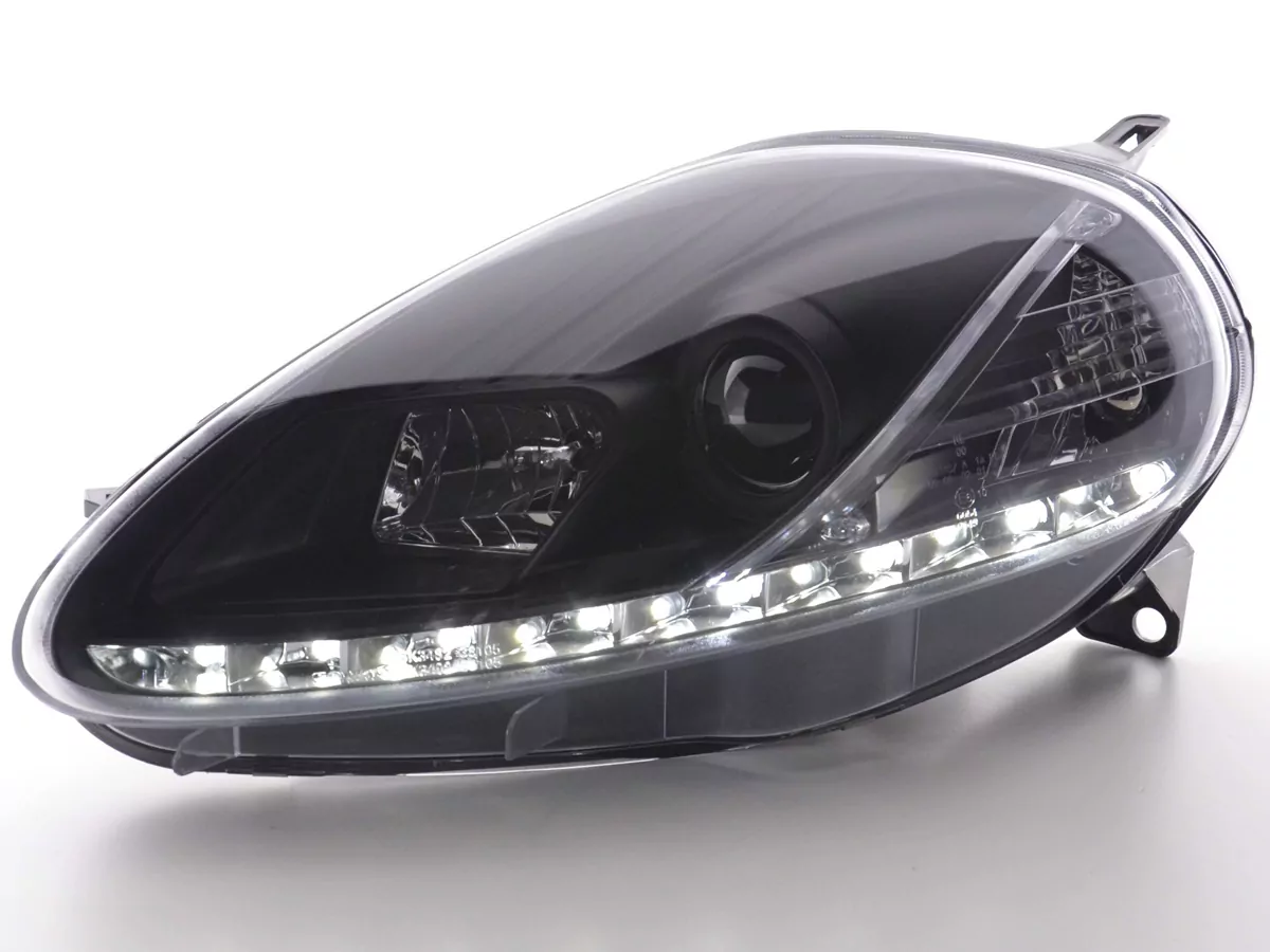 Scheinwerfer Set Daylight LED Tagfahrlicht Fiat Grande Punto 199 schwarz