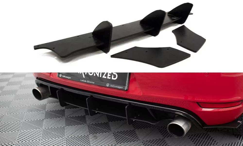 VW GOLF 6 GTI / 35TH Diffusor Heck Ansatz Passend Für Heckschürze Passend Für & Heck Ansatz Flaps Diffusor Passend Für