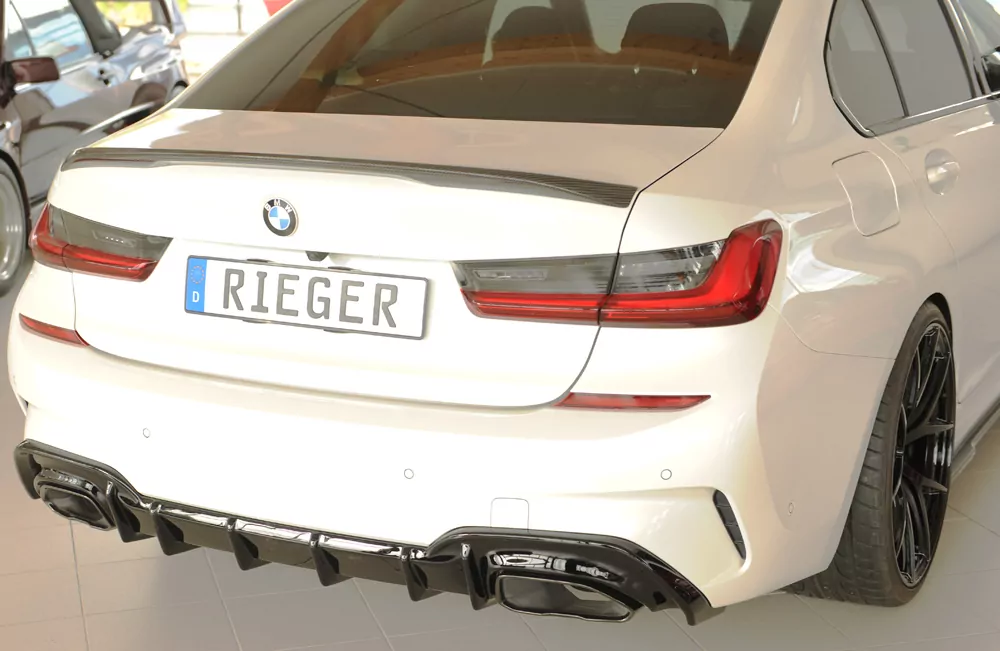 Rieger Heckeinsatz glanz schwarz für BMW 3er G21  (G3K) Touring 03.19-06.22 (bis Facelift)