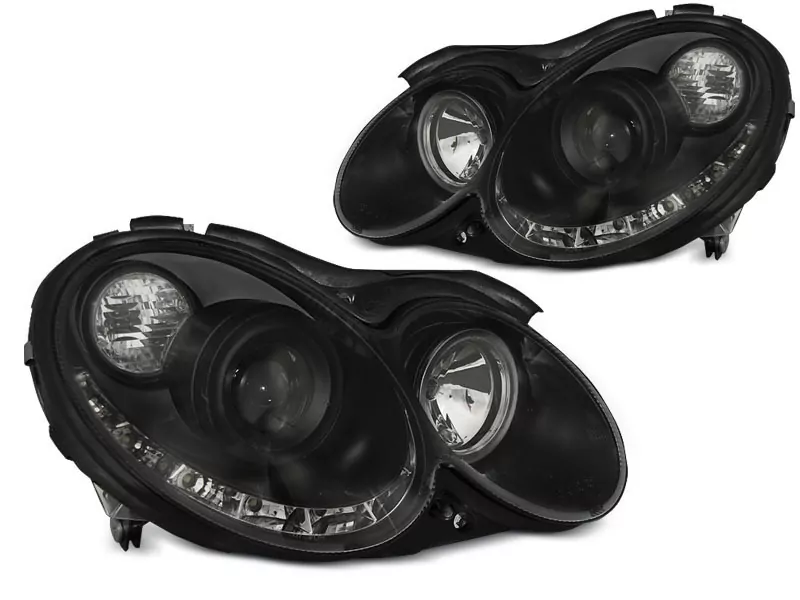 HEADLIGHTS DAYLIGHT BLACK fits MERCEDES CLK W209 03-10