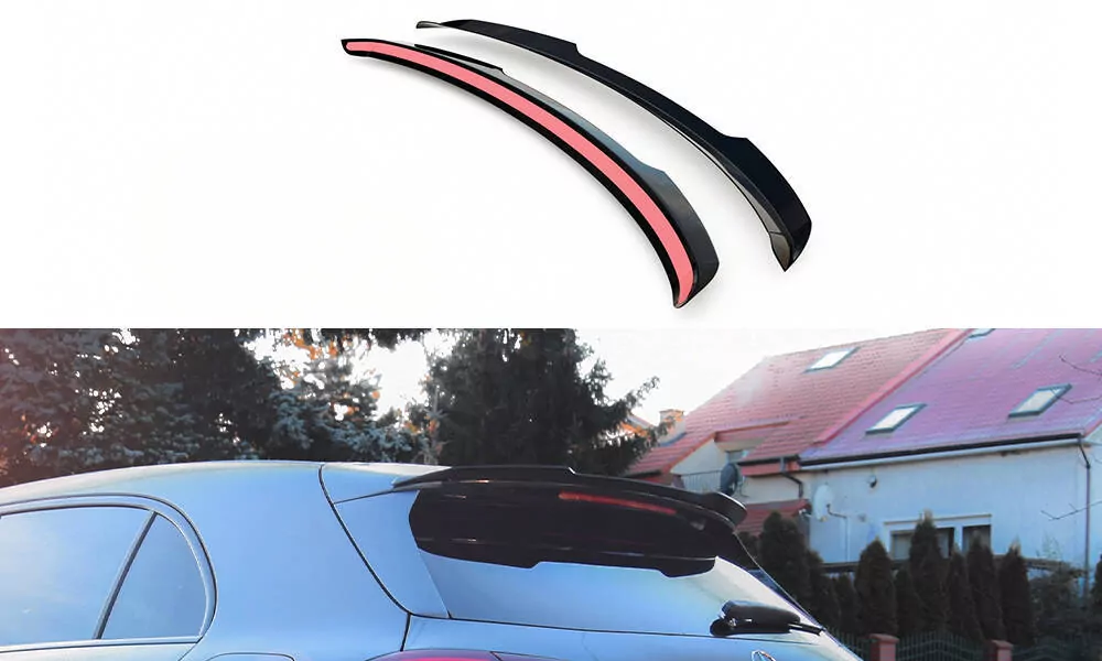 Spoiler CAP Für Mercedes-Benz A AMG-Line Hatchback W177 Schwarz Hochglanz