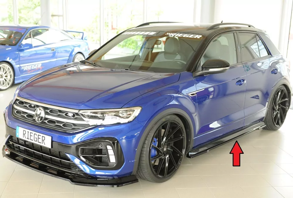 Rieger Seitenschweller links ansatz glanz schwarz für VW T-Roc R (A1) 5-tür. 01.22- (ab Facelift)