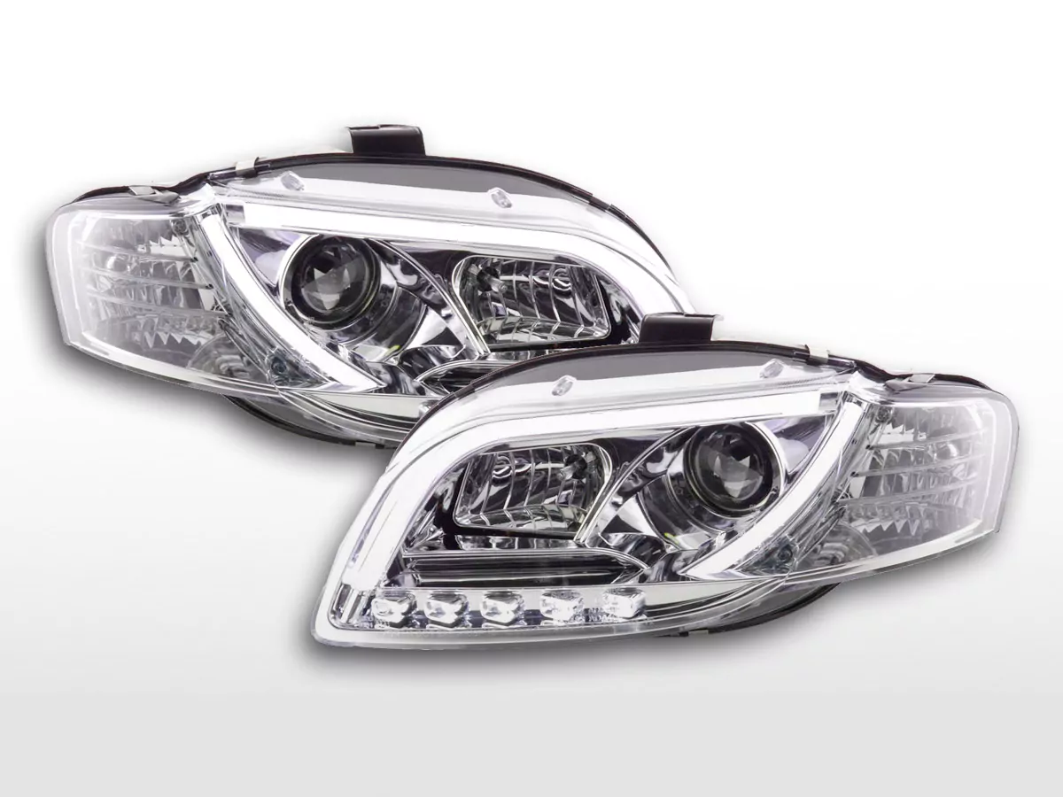 Scheinwerfer Set Daylight LED Tagfahrlicht Audi A4 Typ 8E  04-08 chrom