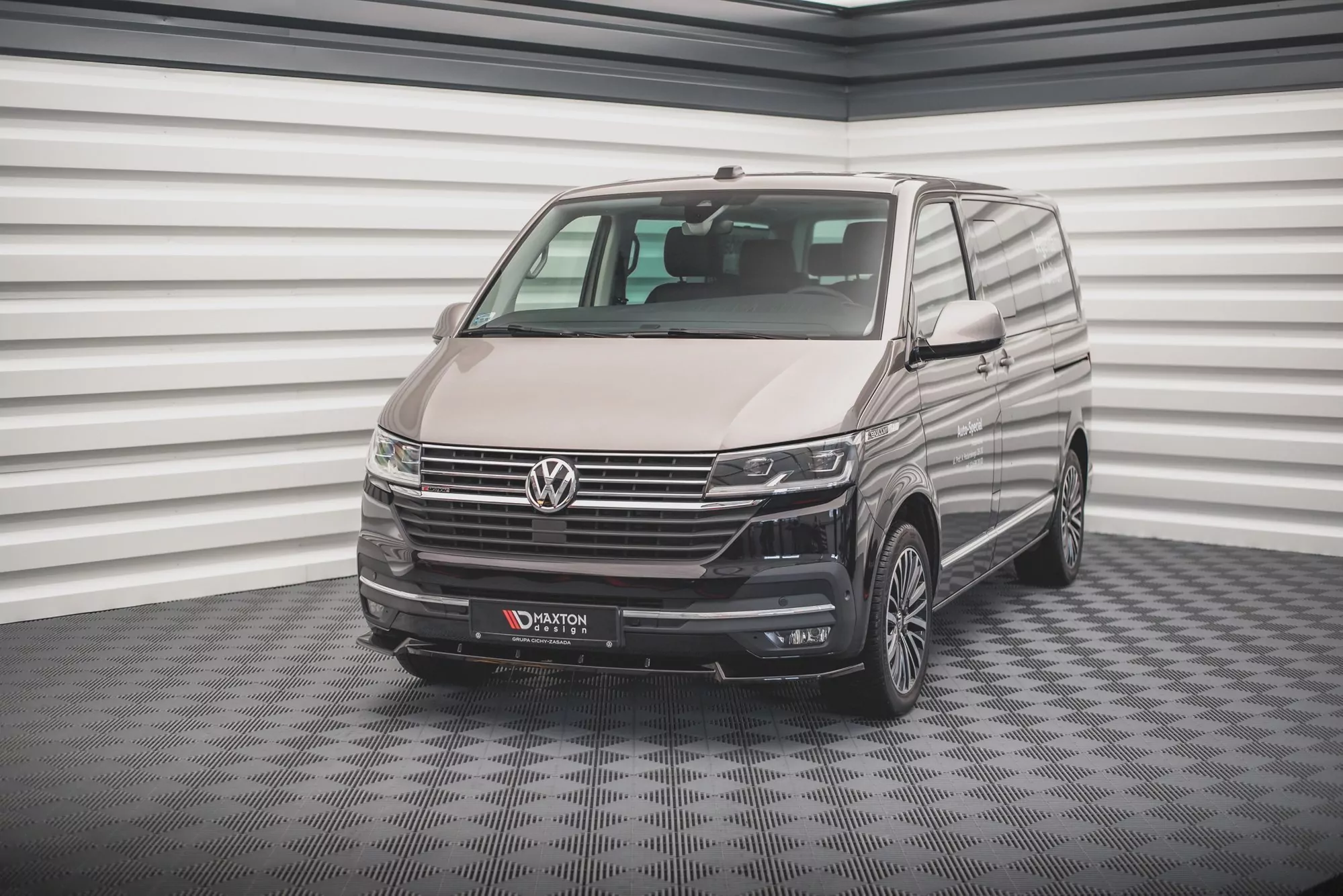 Front Ansatz V.1 Für Volkswagen T6 Facelift Schwarz Hochglanz