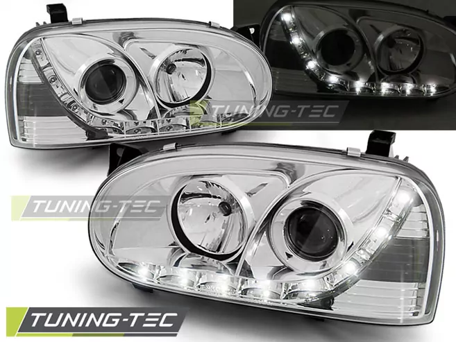HEADLIGHTS DAYLIGHT CHROME fits VW GOLF 3 91-97