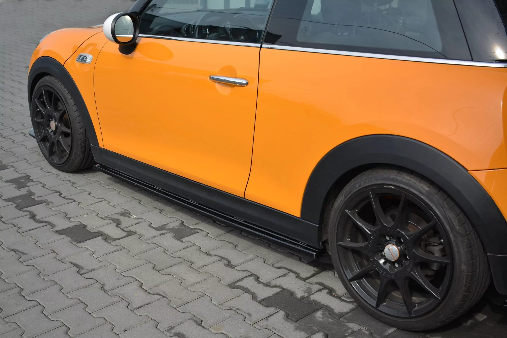 Seitenschweller Ansatz Cup Leisten Passend Für MINI COOPER S MK3 Vor Facelift 3-Türer (F56) Schwarz Hochglanz