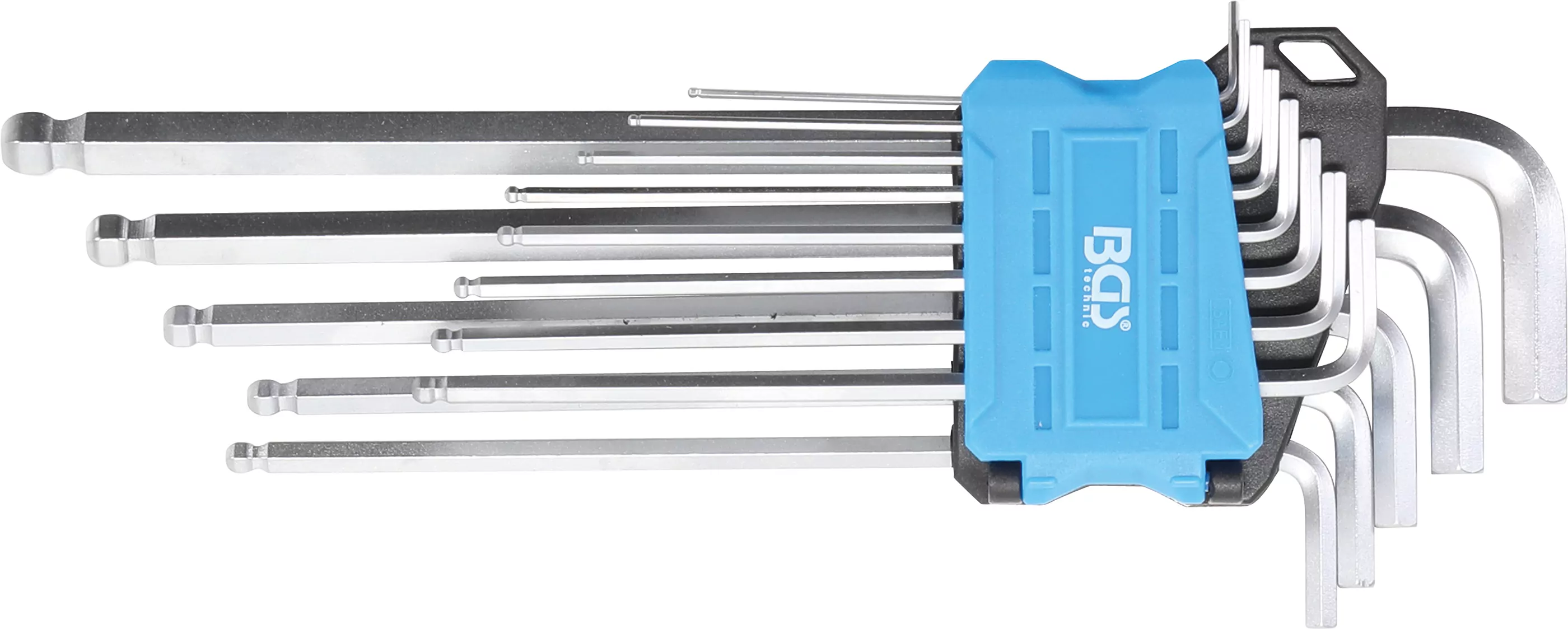 Winkelschlüssel-Satz | extra lang | Zollgrößen | Innensechskant / Innensechskant mit Kugelkopf 0,05" - 3/8" | 13-tlg.