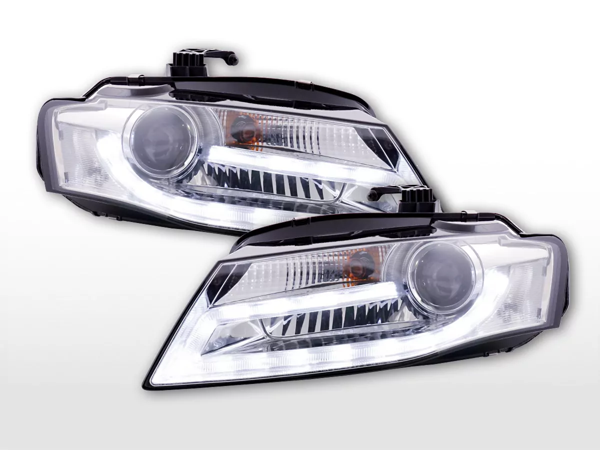 Scheinwerfer Set Daylight LED Tagfahrlicht Audi A4 ab Bj. 2008 chrom