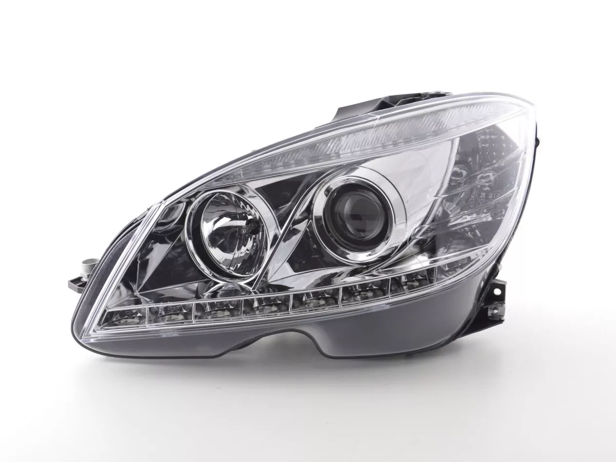 Scheinwerfer Set Daylight LED TFL-Optik Mercedes C-Klasse W204 Bj. 07-10 chrom