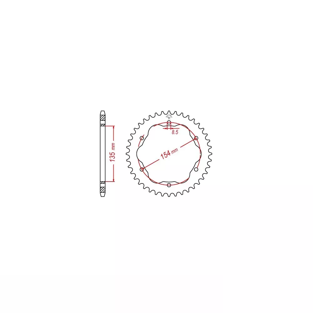 Alu-Kettenrad JTR762.38 für Ducati