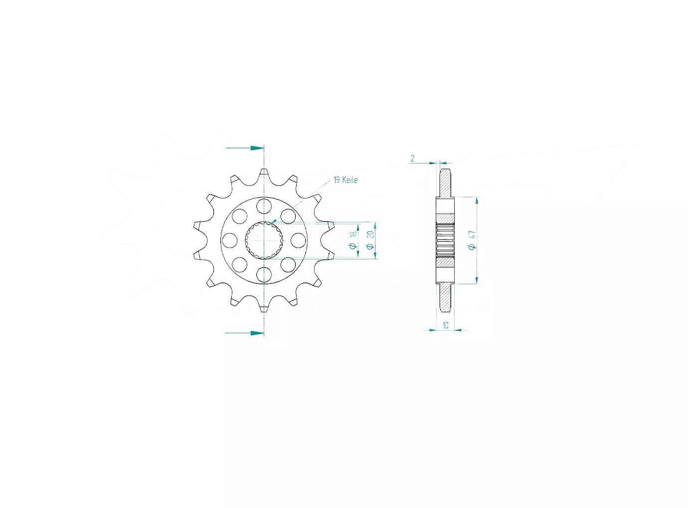 Ritzel 15 Zähne Teilung 520