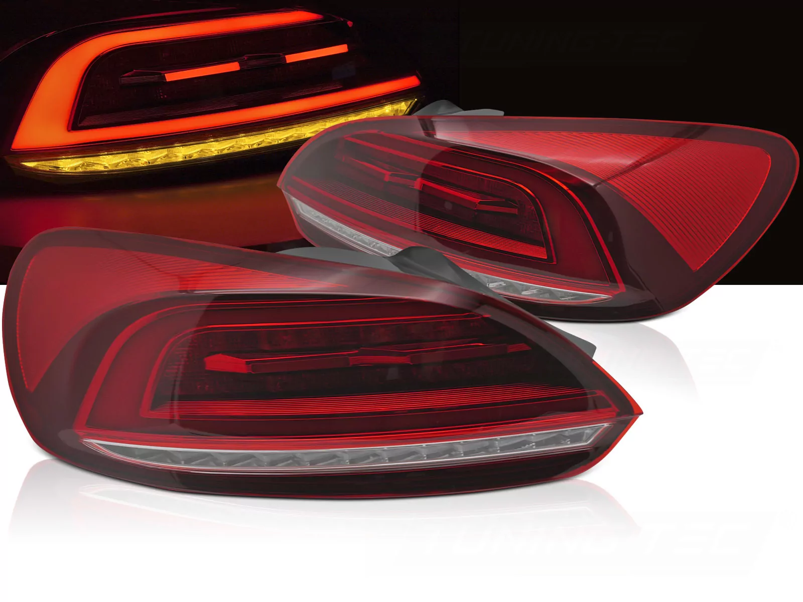 Led Bar Tail Lights Red Fits Vw Scirocco Iii 08-14