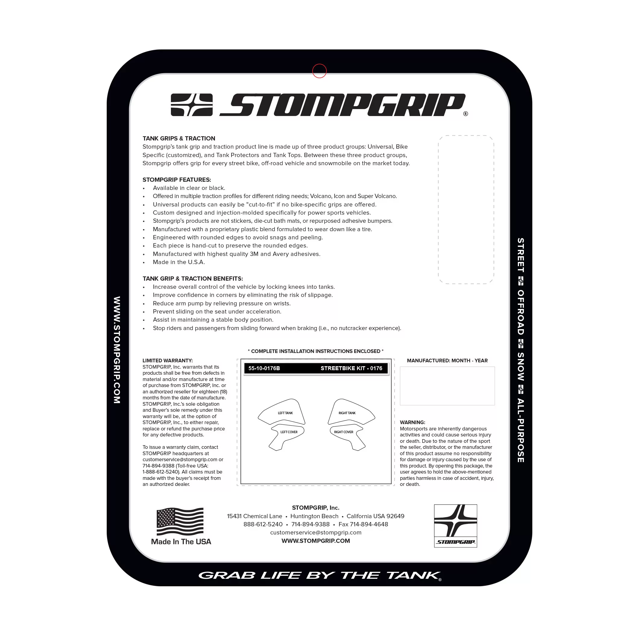 Stompgrip Traction Pad Icon für BMW F 900 R 20-21 Schwarz