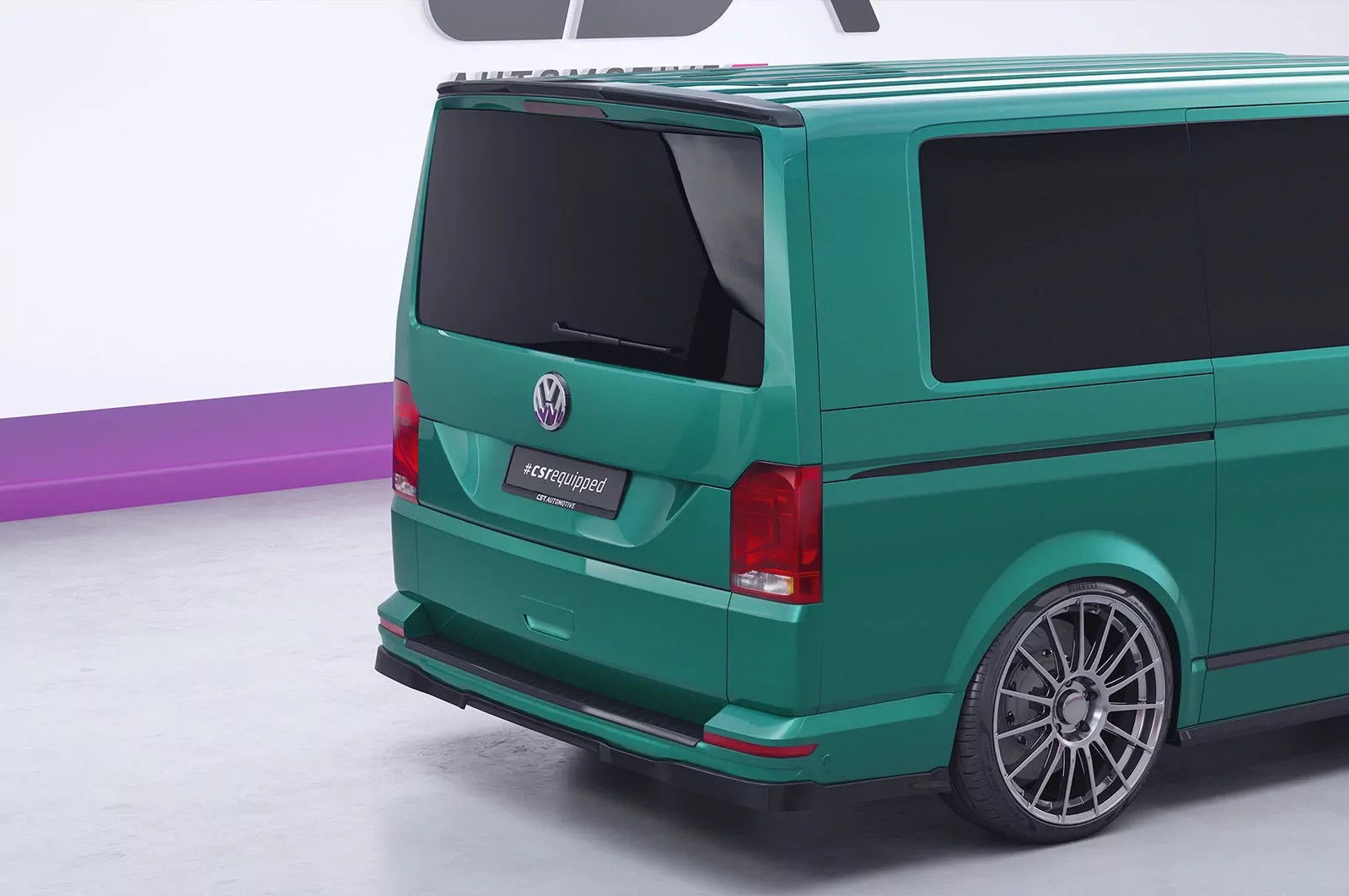 Heckansatz für VW T6 / T6.1 HA297 Schwarz Strukturiert