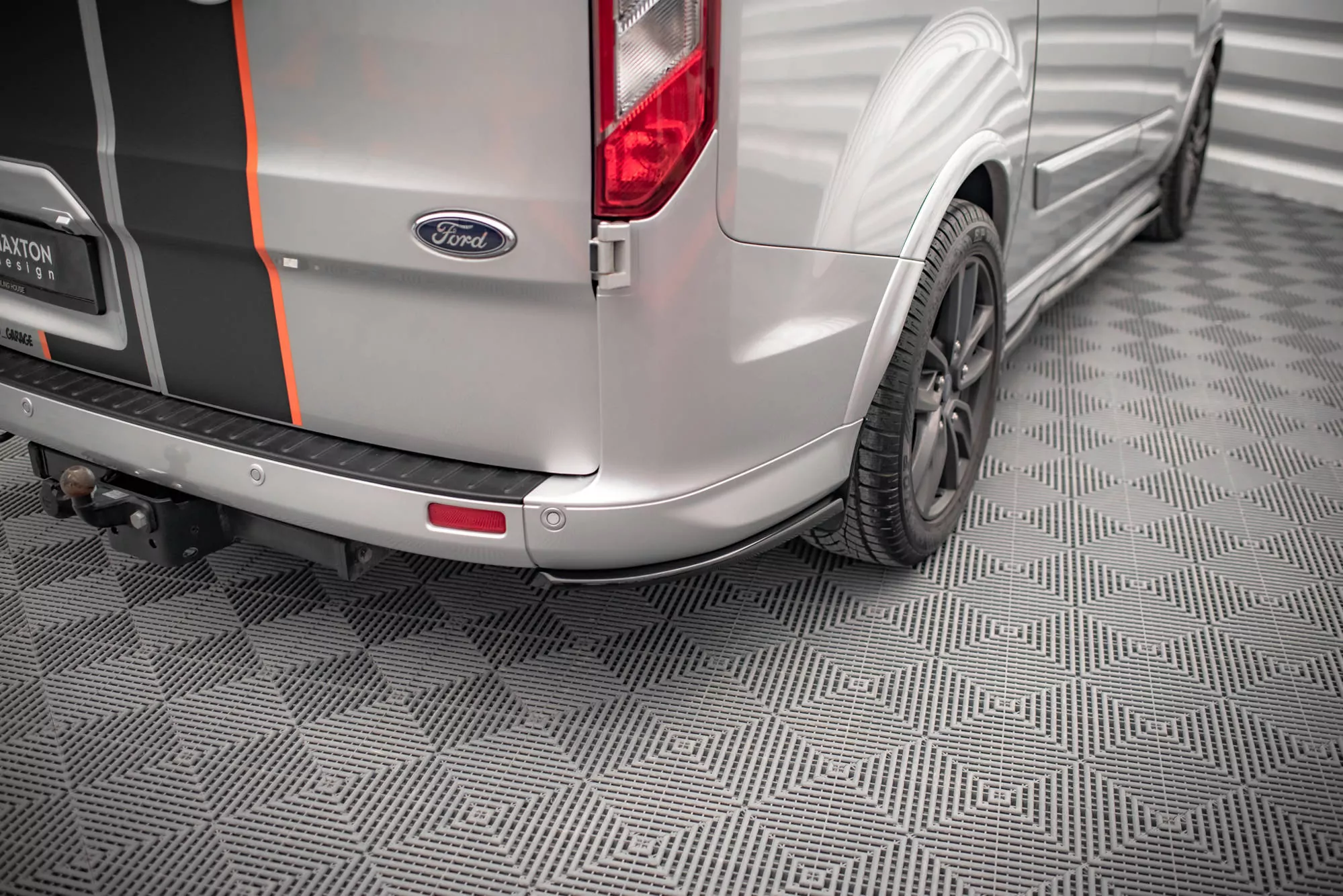 Heck Ansatz Flaps Diffusor Für Ford Transit Custom ST-Line Mk1 Facelift Schwarz Hochglanz