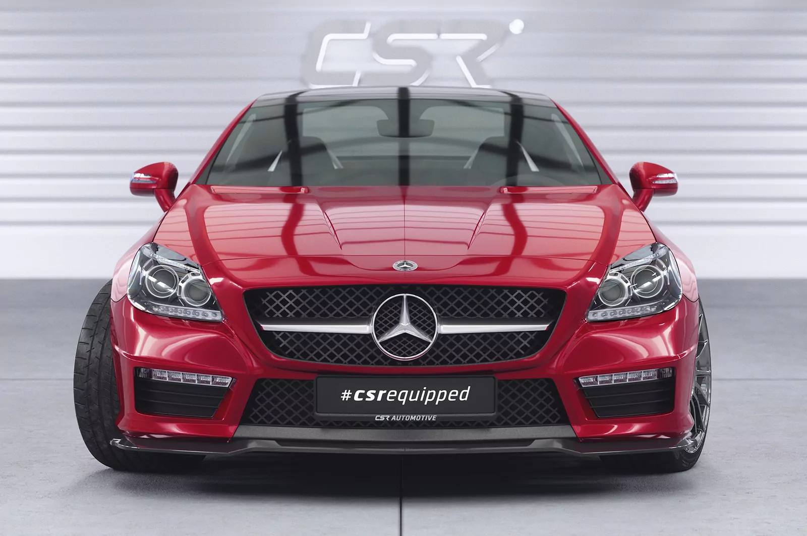 Cup-Spoilerlippe mit ABE für Mercedes Benz SLK R172 AMG-Line CSL655 Schwarz Strukturiert