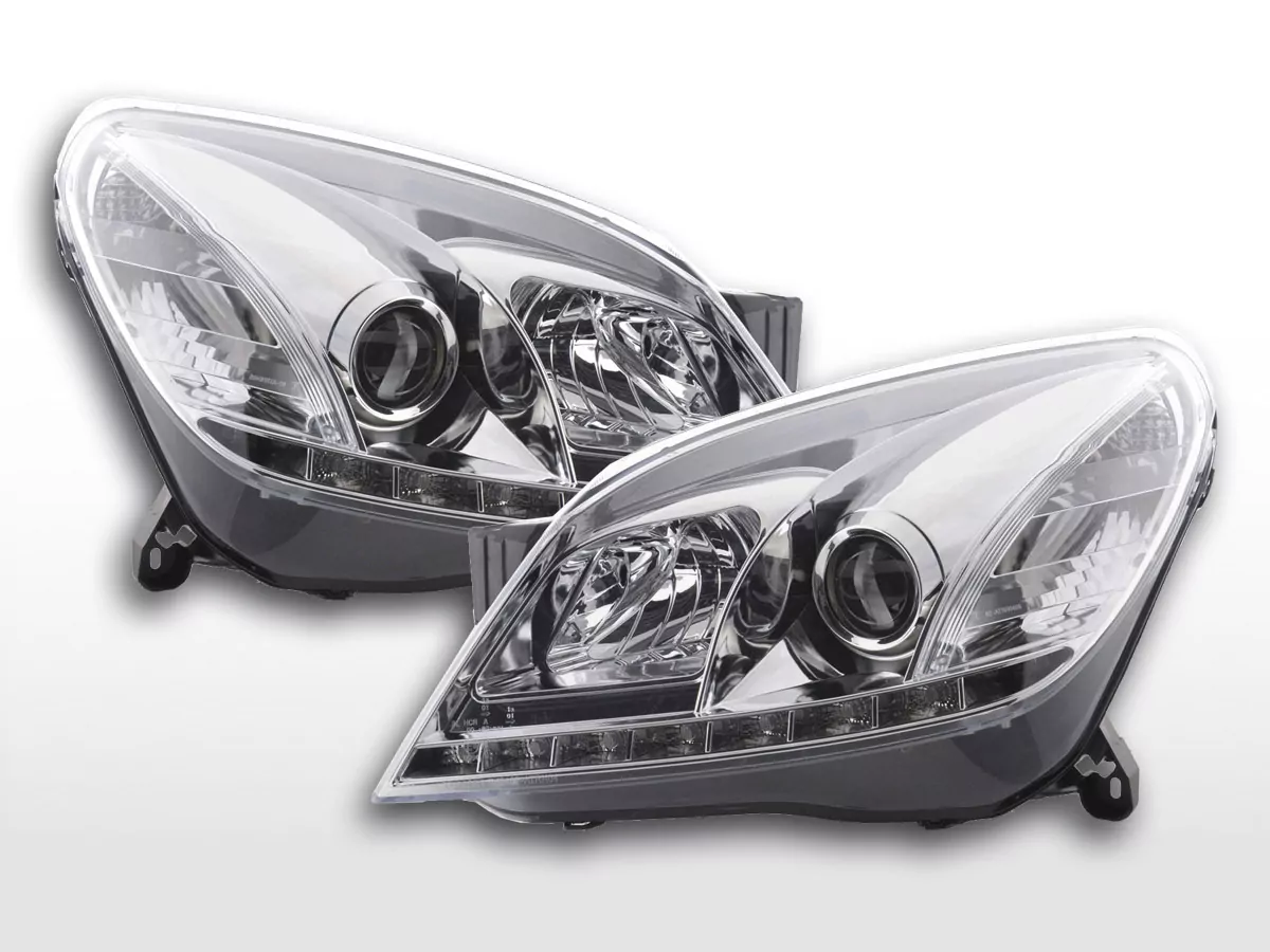 Scheinwerfer Set Daylight LED Tagfahrlicht Opel Astra H Bj. 2004-2009 chrom