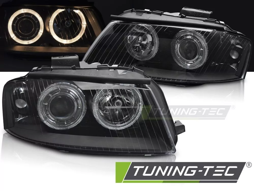 HEADLIGHTS ANGEL EYES BLACK fits AUDI A3 8P 05.03-03.08